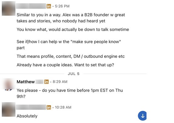 LinkedIn DM thread, part 10 of 12